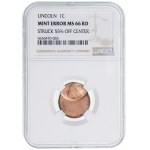 USA - 1 Cent Abraham Lincoln destruct/move stamp NGC MS 66 RD