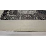 SHEET without series and numbering - 18 pieces of 20 zloty bills 1940