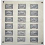 SHEET without series and numbering - 18 pieces of 20 zloty bills 1940