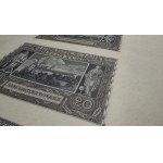 SHEET without series and numbering - 18 pieces of 20 zloty bills 1940