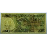 50 złotych 1988 - seria GR - przesunięty napis - patrz opis.