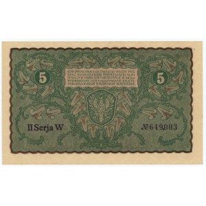5 Polish marks 1919 - II Series W