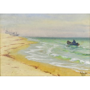 Soter JAXA-MAŁACHOWSKI (1867-1952), Fishing on the Baltic Sea, 1930