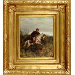 Ludwik GĘDŁEK (1847-1904), Messenger - Krakus rushing on horseback