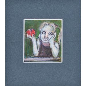 Eugeniusz TUKAN-WOLSKI (1928-2014), Portret dziewczynki z jabłkiem