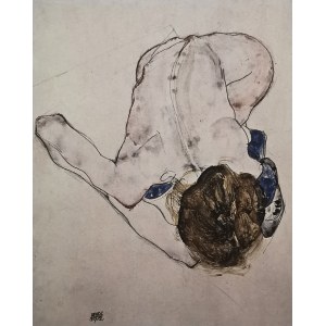 Egon Schiele (1890-1918), Akt w niebieskich pończochach