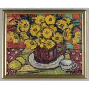 Roman LIPEZ, YELLOW FLOWERS IN A DONIT