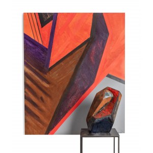 Joanna Roszkowska, Duet Hrdzavý pomaranč (maľba a socha), 2019
