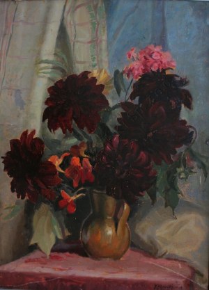 Adam Królikowski (1903-1988), Kwiaty w wazonie (1947)
