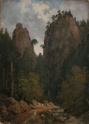 Henryk Walter(?-1860), Wąwóz w górach [Wąwóz Szopczański w Pieninach?] (1844)