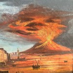 ANONIMO, Depicting Naples from Santa Lucia with the eruption of Vesuvius