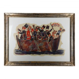 FRANZ BORGHESE, FRANZ BORGHESE Figures within the boat, multiple on paper