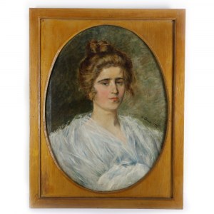 Portrait of a girl in a white dress