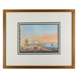 View of the Gulf of Naples, gouache on paper