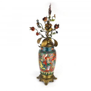 Polychrome porcelain vase