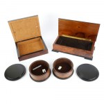 Lot of 4 wooden boxes in shapes and sizes