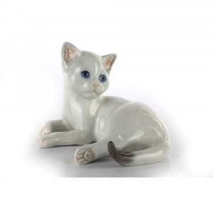 Chat en porcelaine polychrome de Royal Copenhagen