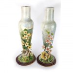 Pair of ceramic slip vases