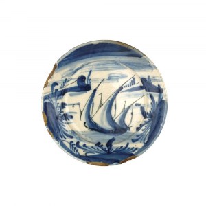 Ciotola in ceramica bianca e blu
