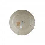 White and blue ceramic plate