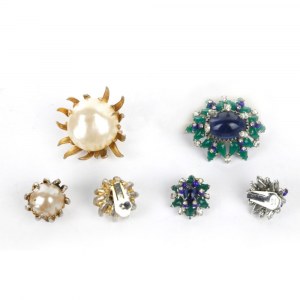Two pairs of sets with clip earrings