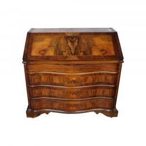 Chest of drawers with flap in walnut and briar