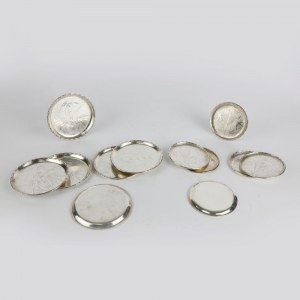 Lot of 12 925/1000 sterling silver coasters