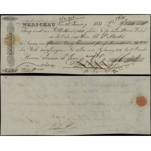 Polska, weksel na 2.500 guldenów, 25.01.1833, Warszawa