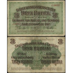 Polska, 3 ruble, 17.04.1916, Poznań