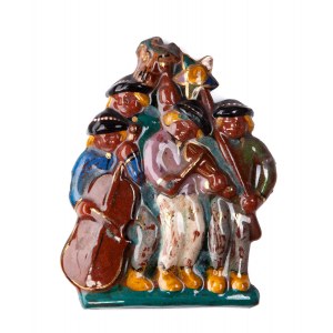 Ceramic placard: Carolers