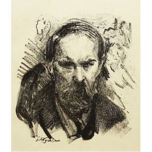 Leon Wyczółkowski (1852 - 1936), Porträt von Professor Konstanty Laszczka, Lithographie, 1922