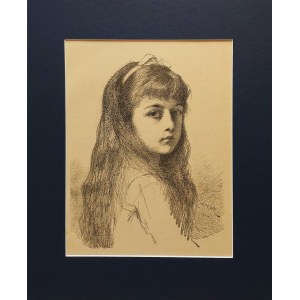 Leopold Horowitz(1837-1917), Bildnis eines Mädchens, Lithographie, 1884