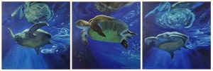 Aleksandra KWAPISZEWSKA (ur. 1989), W głębinach: żółwie wodne, tryptyk, 2023