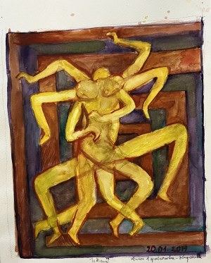 Anna Szpakowska-Kujawska, akryl na papierze, 40,5x30 cm, 2015