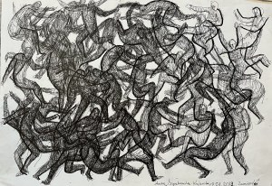 Anna Szpakowska-Kujawska, rysunek, tusz na papierze, 30x40,5 cm, 2015