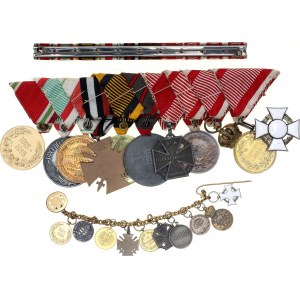 Austria Bar with 10 Medals with Full Miniatures Set 20 -th Century