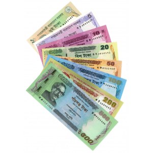 Bangladesh Lot of 8 Banknotes 2016 - 2021