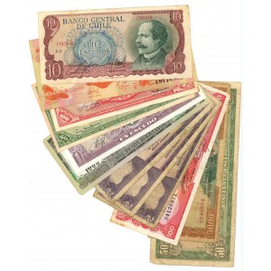 South America Lot of 11 Banknotes 1952 - 1982