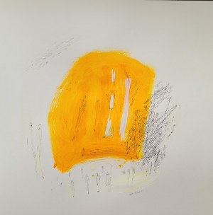 Ewa Kujawska, In and Out, acrylic on paper, 47x47 cm framed, 2023