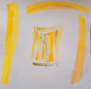 Ewa Kujawska, Together No. 2, acrylic on paper, 47x47 cm framed, 2023