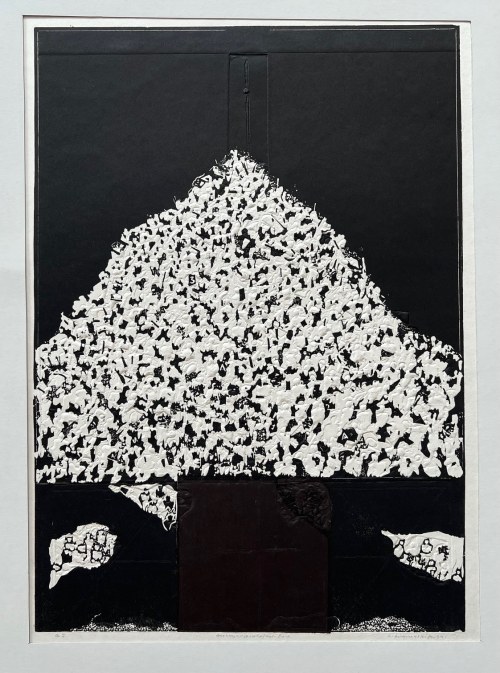 Ryszard Gieryszewski, G.5, grafika, drzeworyt wypukłodruk, 37x51 cm, 1994