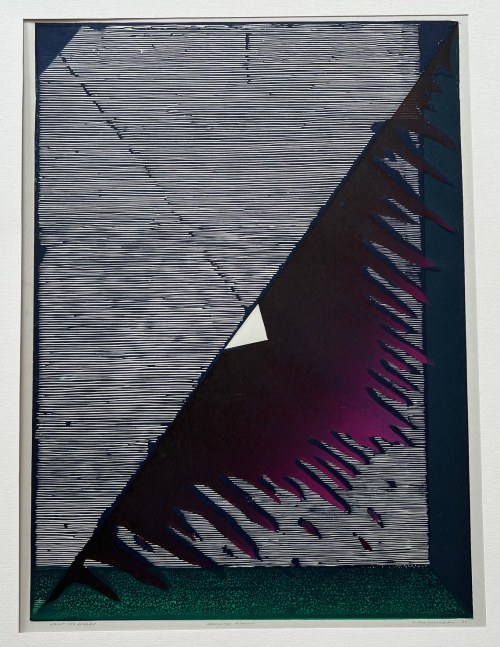 Ryszard Gieryszewski, Monument W.1, grafika linoryt drzeworyt, 44 x 52 cm, 2006
