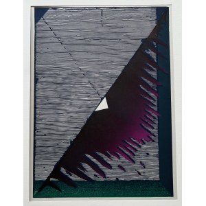 Ryszard Gieryszewski, Monument W.1, grafika linoryt drzeworyt, 44 x 52 cm, 2006