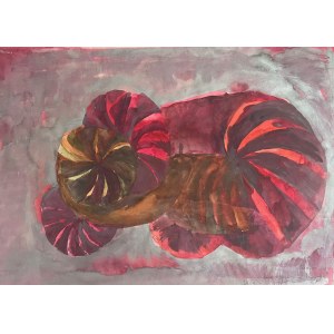 Anna Szpakowska-Kujawska, Przemiana, akryl na papierze, 54x38 cm, Vence, 1965