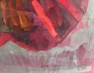 Anna Szpakowska-Kujawska, Przemiana, akryl na papierze, 54x38 cm, Vence, 1965