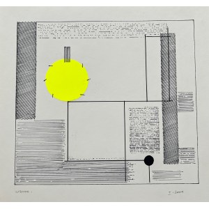 Wanda Gołkowska, bez tytułu, rysunek tuszem z elementami collage’u, 32x35cm, 2004