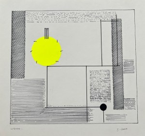 Wanda Golkowska, untitled, ink drawing with collage elements, 32x35cm, 2004