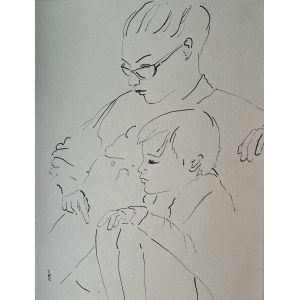 Katarzyna Haber, Children, rysunek piórkiem i tuszem na papierze, 41,5x30 cm 2020