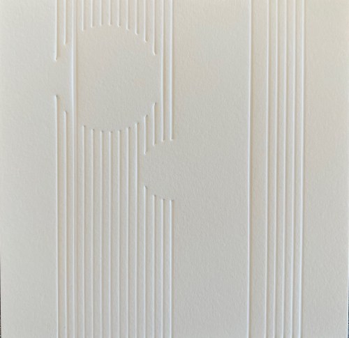 Katarzyna Tretyn, Z cyklu „Natalis” Nr 1, druk ślepy na papierze bawełnianym 20x20 cm, 2025