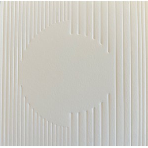 Katarzyna Tretyn, Z cyklu „Natalis” Nr 2, druk ślepy na papierze bawełnianym 20x20 cm, 2025